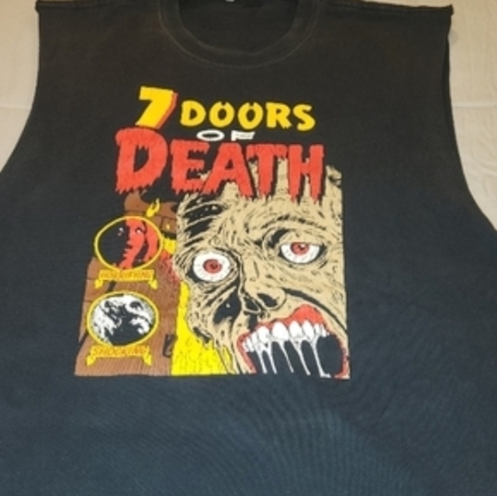 7 DOORS OF DEATH (THE BEYOND) SHIRT - SEE PHOTOS FOR MEASUREMENTS